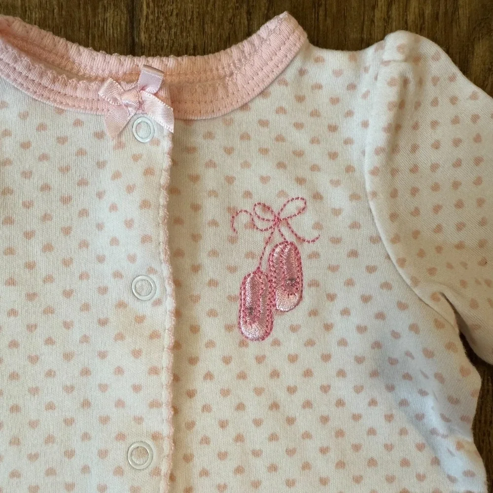 Little Me Preemie Baby Girl Outfit Sleeper Ballet Shoes Ruffles Pink Reborn Doll